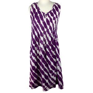 Soft Surroundings Purple/White Gauze Smocked Dress